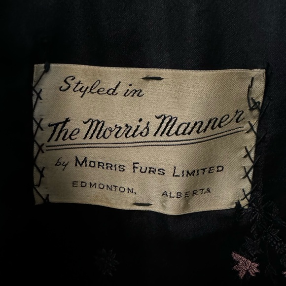 Vintage Real Fur Coat Black Beaver Muskrat Large Morris Furs Limited Mob Wife - Picture 8 of 12